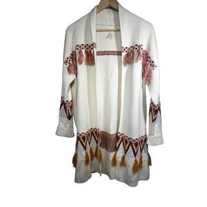 MATILDA JANE Women's Moments With You Gingersnap Open Front Cardigan White Small